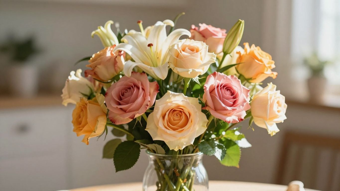 Vibrant bouquet of fresh flowers for same-day delivery.